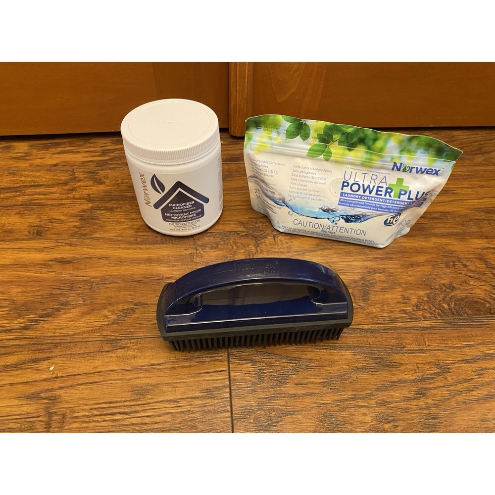 Norwex Ultra Power Plus Laundry Detergent Powder Microfiber Cleaner Scrub Brush